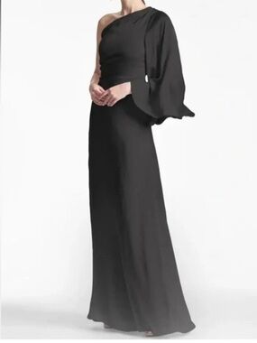 Sachin + Baby Black Keely Gown One Shoulder